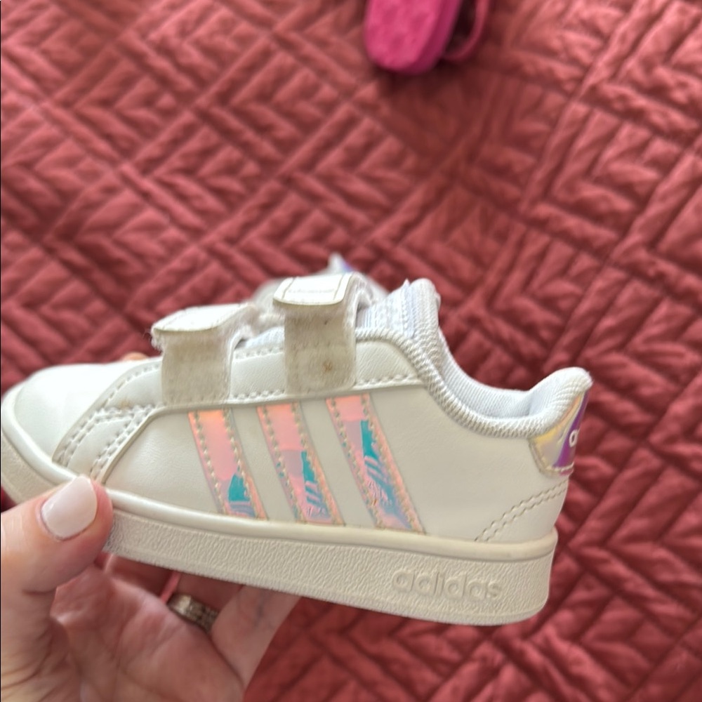 Adidas Kids White Velcro sneakers